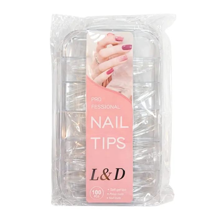 100 Tips Almendra Medios Cristal Uñas Esculpida
