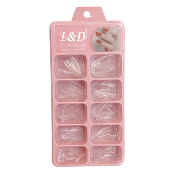 100 Tips Almendra Medios Cristal Uñas Esculpida