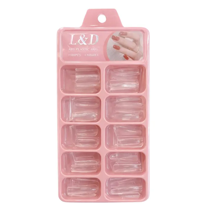 100 Tips Cuadrada Medios Cristal Uñas Esculpida