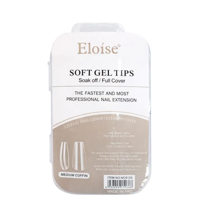 120 Tips Coffin Uñas Esculpida Soft Gel Full Cover