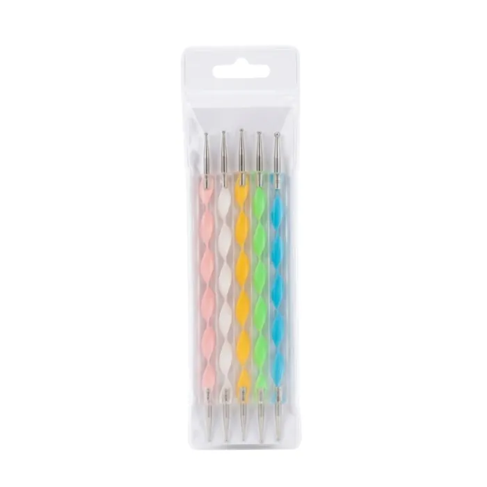 5 Pinceles Dotting Decoracion Uñas Esculpidas Doble Punta