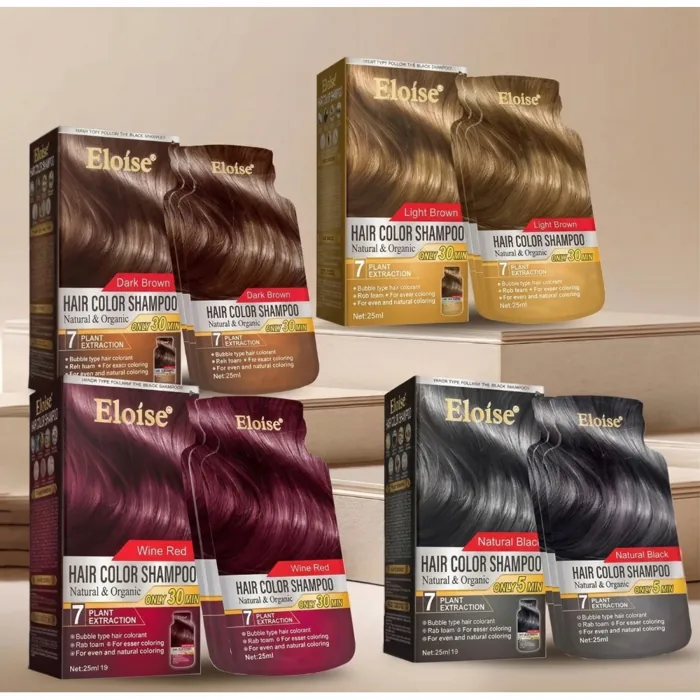 Caja 10 pcs Shampoo con Color para Cabello