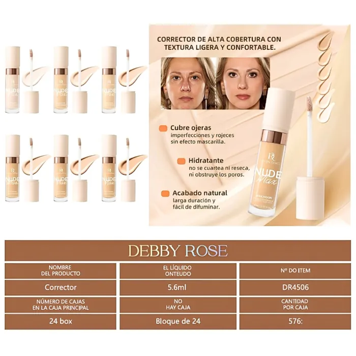 Corrector de Ojeras con Aplicador Nude Max