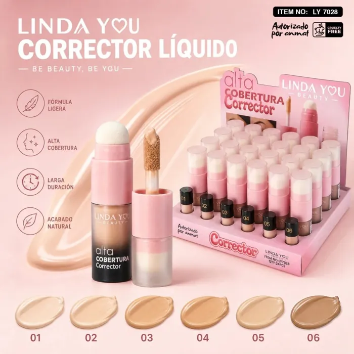 Corrector Liquido de Maquillaje Alta Cobertura