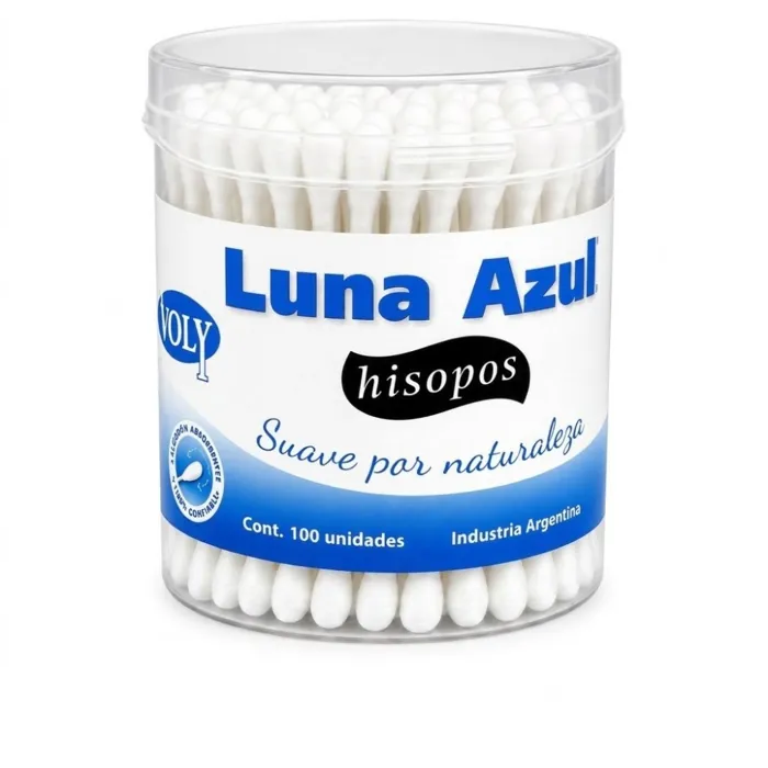 Hisopos Multiuso 2 Puntas Diferentes Luna Azul 100 pcs