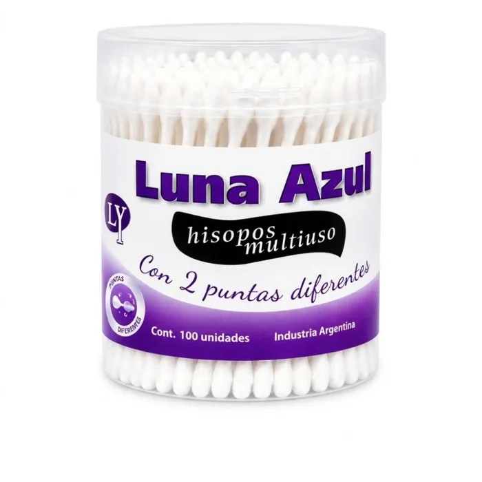 Hisopos Multiuso con 2 Puntas Diferentes Luna Azul 100 pcs