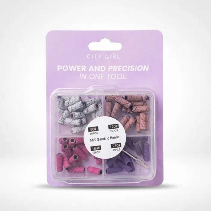 Kit de Bandas de Lijado 60 pcs con Fresa