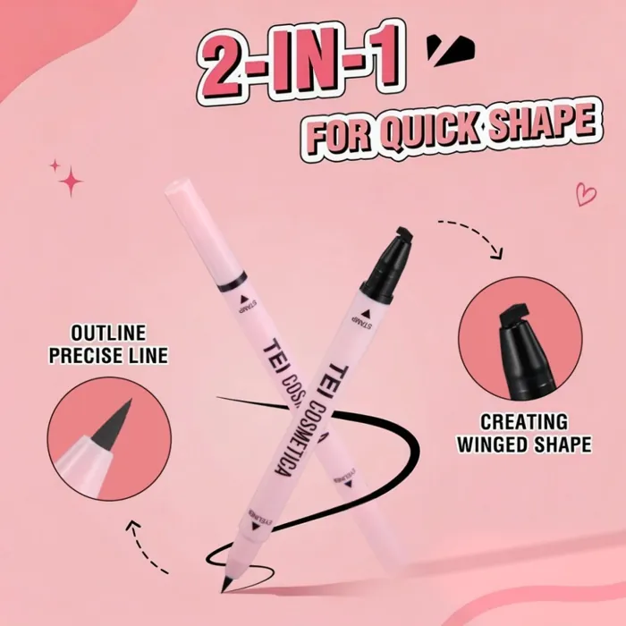 Lapiz Delineador Doble Punta Eyeliner Waterproof