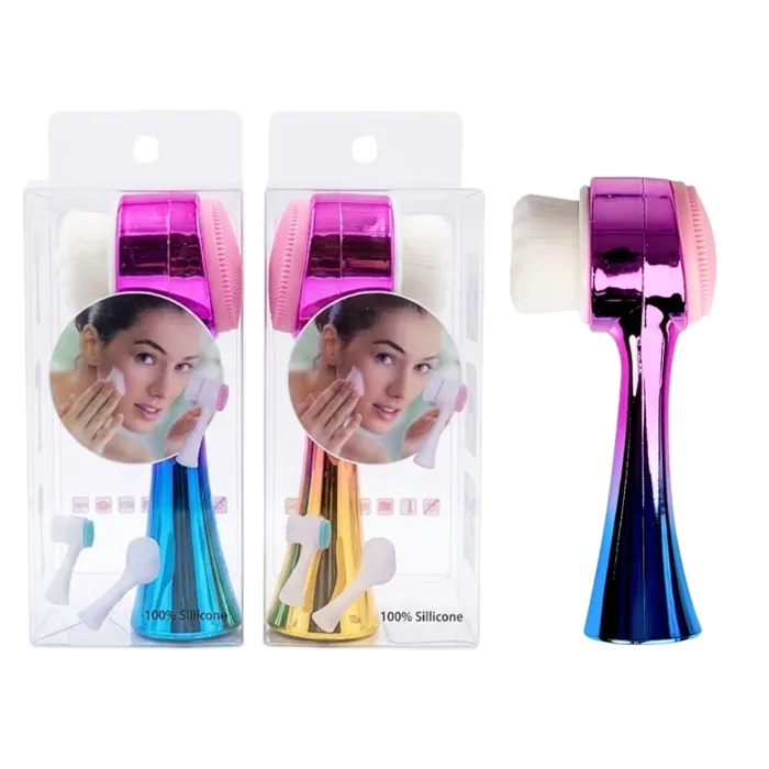 Limpiador Facial Doble Cepillo Manual Exfoliante
