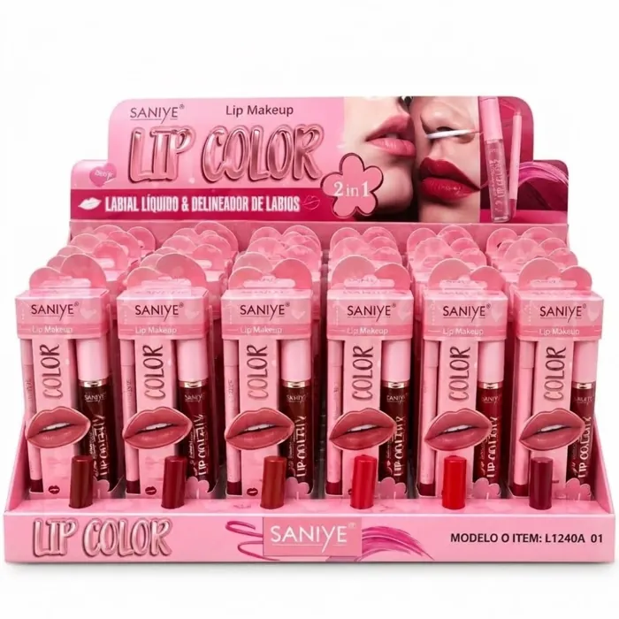 Lip Color 2 en 1 Labial Liquido + Delineador
