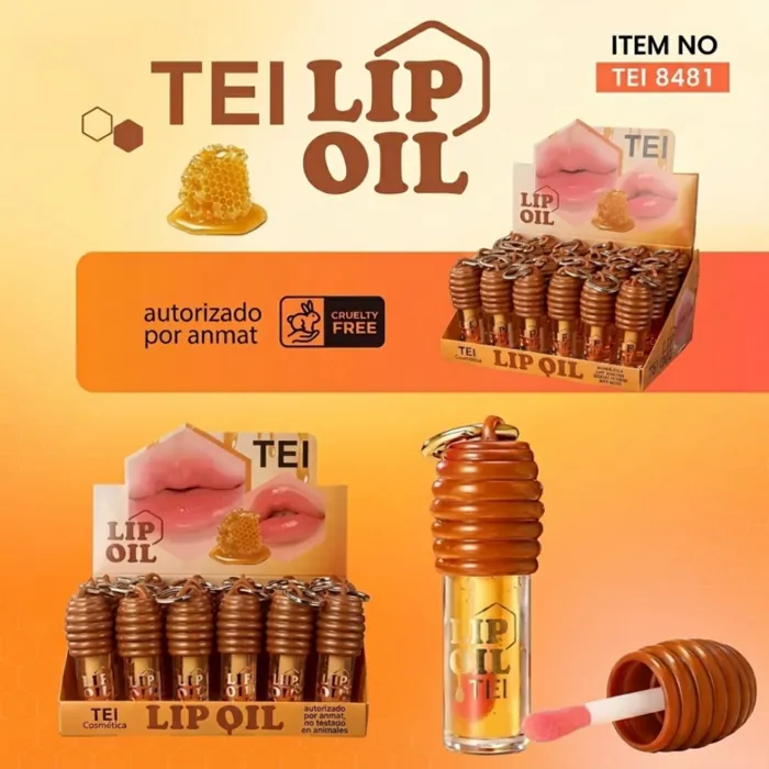 Lip Oil Labial Gloss Hidratante con Miel para Labios