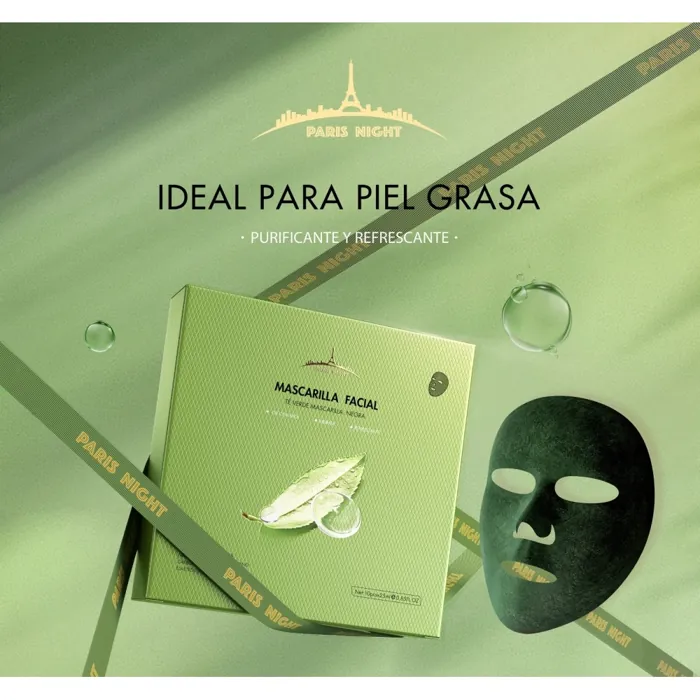 Mascarilla Facial Carbono Cristalino Te Verde