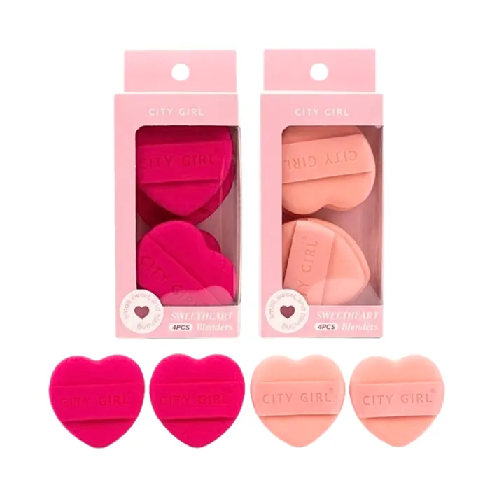 Mini Esponjas Puff en Forma de Corazon