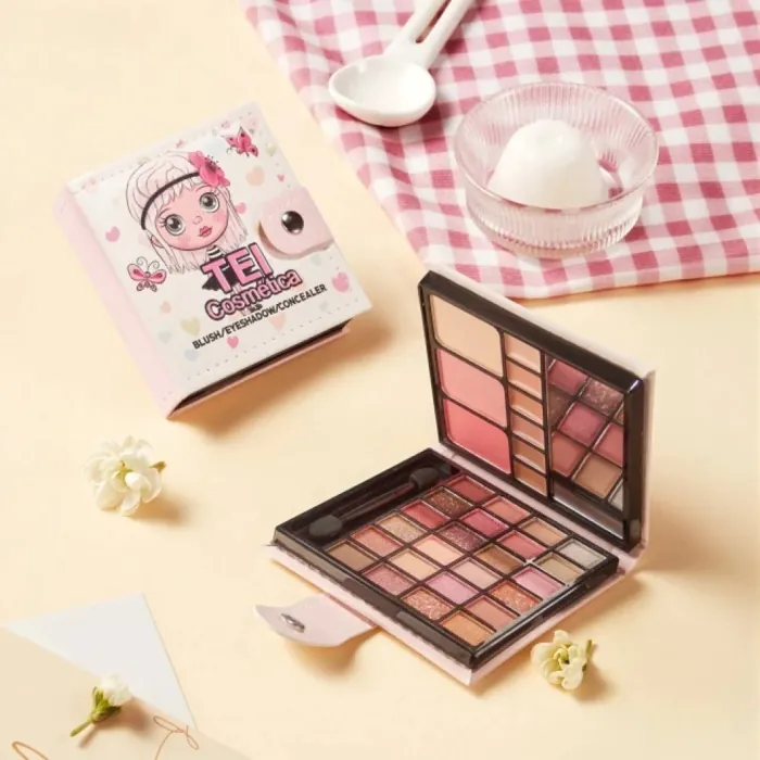 Paleta 3 en 1 Rubor Sombra Corrector