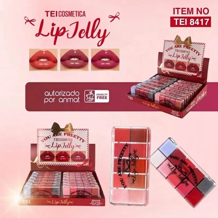 Paleta Lip Jelly Labiales en Crema 10 Tonos