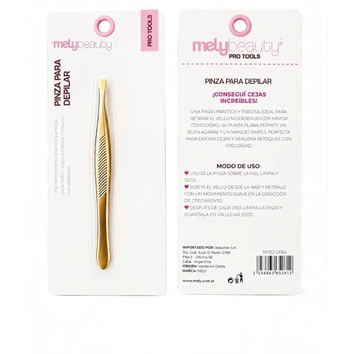 Pinza para Depilar Dorada Punta Recta