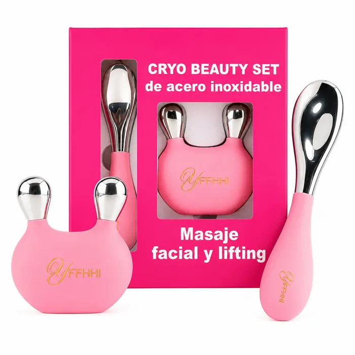 Set Cryo Beauty Masajeador Facial de Acero Inoxidable