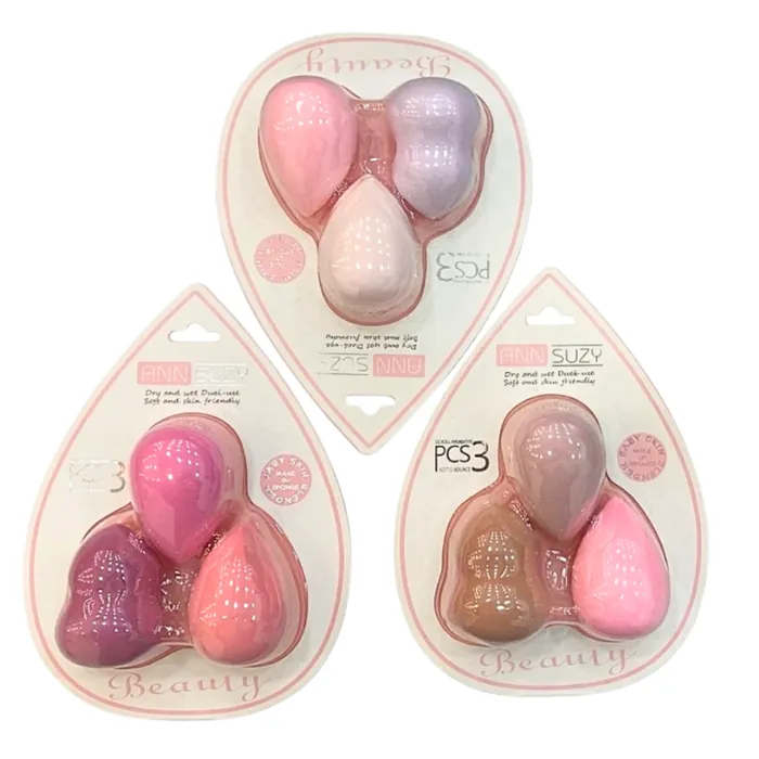 Set de 3 Mini Esponjas para Maquillaje en Blister