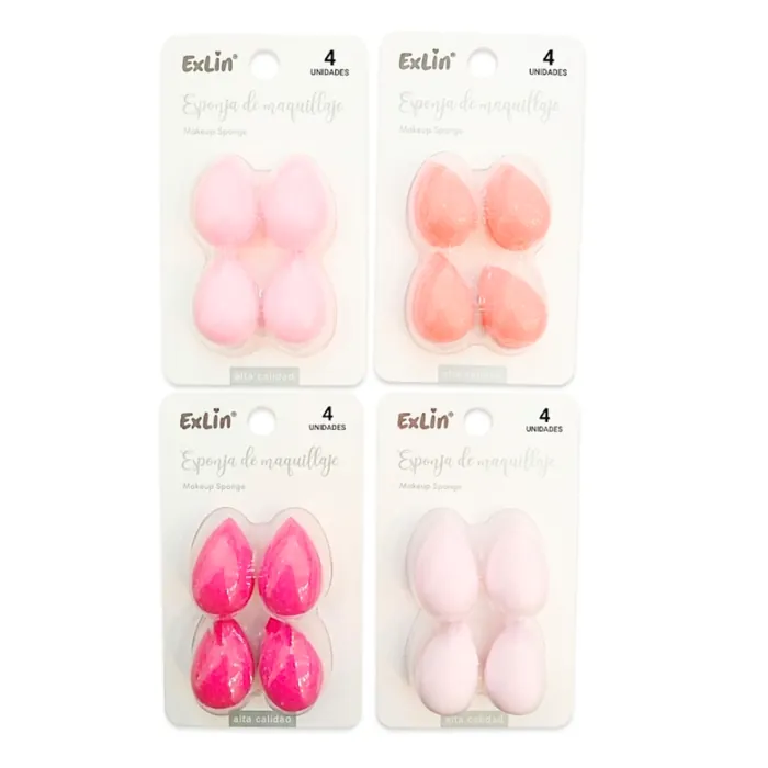 Set de 4 Mini Esponjas Blender para Maquillaje