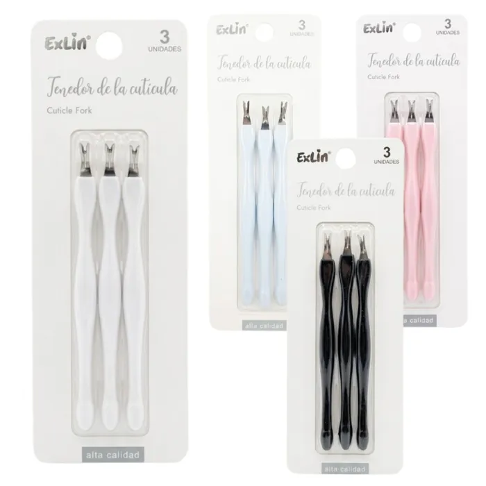 Set x3 Cortador Repujador de Cutícula Acero Inoxidable