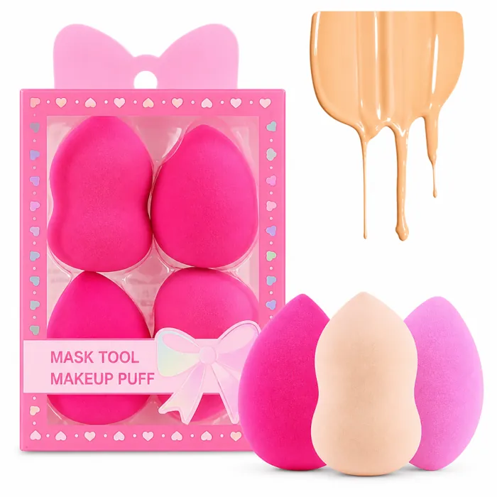 Set x4 Esponjas para Maquillaje Aplicador Base Corrector