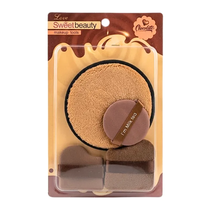 Set x4 Esponjas Suavez para Polvo Base Maquillaje Formas