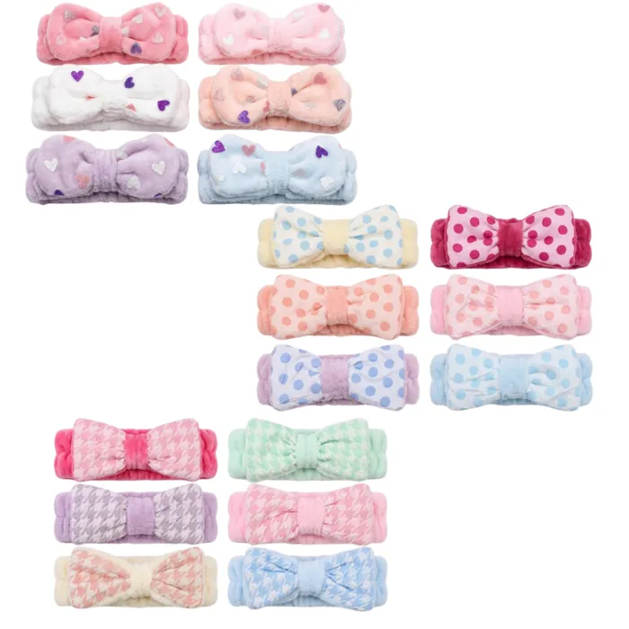 Vincha para Skincare/maquillaje con Moño con Diseño